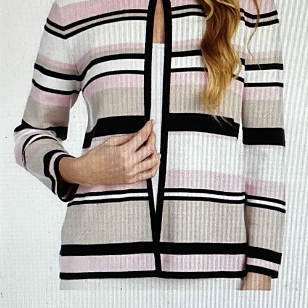 Kasper cotton open front cardigan PXL